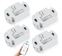 4 pièces 10 A Module d'interrupteur Wi-Fi : interrupteur WiFi sans fil Tuya Smart Life, Assistant DIY encastré, fonctionne avec Alexa, Google