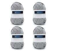 4 Pièces 100g Fils épais pour Tricoter et Crocheter Pelotes de Laine à Tricoter Fils Doux et Larges Corde Coton Douce pour Panier Sacs Couvertures Chapeaux Jouets Chaussures écharpes Gris