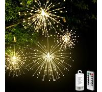4 Pièces 120 LEDs Feux d'artifice LED, 8 Modes Lumineuse Feux d'Artifice avec Télécommande, IP65 Étanche Lumières Décoratives de Feux d'Artifice, Starburst Lumières Décoratives Pour Noël Mariage DIY