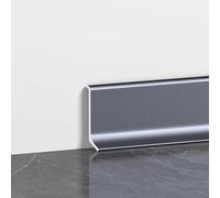 4 pièces *125 cm de moulures de plinthe en aluminium, hauteur 4/6/8 cm, faciles à installer et à nettoyer, pour la décoration et la réparation des plinthes murales(Metallic Gray,8cm)