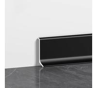 4 pièces *125 cm de moulures de plinthe en aluminium, hauteur 4/6/8 cm, faciles à installer et à nettoyer, pour la décoration et la réparation des plinthes murales(Athens Black,6cm)