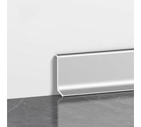 4 pièces *125 cm de moulures de plinthe en aluminium, hauteur 4/6/8 cm, faciles à installer et à nettoyer, pour la décoration et la réparation des plinthes murales(Matte Silver,4cm)