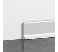 4 pièces *125 cm de moulures de plinthe en aluminium, hauteur 4/6/8 cm, faciles à installer et à nettoyer, pour la décoration et la réparation des plinthes murales(Princess White,4cm)