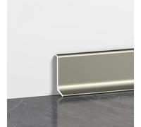 4 pièces *125 cm de moulures de plinthe en aluminium, hauteur 4/6/8 cm, faciles à installer et à nettoyer, pour la décoration et la réparation des plinthes murales(Matte Champagne,4cm)