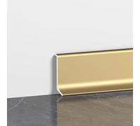 4 pièces *125 cm de moulures de plinthe en aluminium, hauteur 4/6/8 cm, faciles à installer et à nettoyer, pour la décoration et la réparation des plinthes murales(Matte Gold,6cm)
