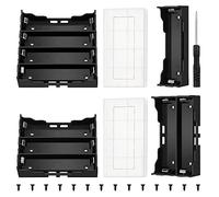 4 Pièces 18650 Support de Batterie Kits, KUOQIY 1/2/3/4 x 3.7V 18650 Boîtier de Batterie avec Pin, avec 2 Pièces Boîte à Piles en Plastique et Tournevis et Vis (1/2/3/4 Piles)