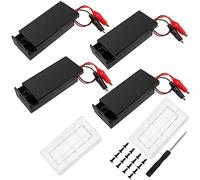 4 Pièces 18650 Support de Batterie, KUOQIY 2 x 3.7V Boîtier de Batterie avec Pinces Crocodiles et Couvercle et Interrupteur On/Off, avec 2 Pièces Boîte à Piles en Plastique et Tournevi et Vis