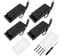 4 Pièces 18650 Support de Batterie, KUOQIY 2 x 3.7V Boîtier de Batterie avec Prise CC et Couvercle et Interrupteur On/Off, avec 2 Pièces Boîte à Piles en Plastique et Tournevi et Vis