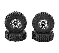 4 pièces 1in 1/24 RC pneu de voiture en caoutchouc roues de véhicule RC pneus de voiture sur chenilles pour SCX24 90081 AXI00001 AXI00002 (Noire)