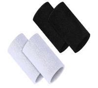 4 Pièces/ 2 Paires de Bracelets de Sport 5,9 Pouces Bracelets Anti-Sueur Poignet Élastiques Athlétiques Poignets Respirant Tissu Poignet Anti-Sueur Bandes pour Entraînement