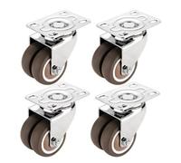 4 pièces 2 pouces trous plat Double roue universelle roulette silencieuse petit Tatami tiroir poulie armoire rouleau caoutchouc