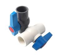 4 pièces 20-40mm 1/2 "-1 1/4" filetage femelle blanc PVC Globe Valve jardin Irrigation tuyau d'eau connecteur raccords d'alimentation Joint(32mm,Gris)