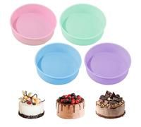 4 Pièces 20 Cm Moule A Gateau Silicone, 8 Pouces Moule Layer Cake, Antiadhésif Moule A Cake Silicone, Moule Gateau Rond, Moule A Gateau Rond pour Gateau, Mousse, Le Dessert