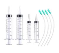 4 Pièces 20 ml/60 ml Seringue,Seringues Doseuses sans Aiguille,Outils de Mesure du Liquide avec Tuyau de 32cm pour les Laboratoires Scientifiques Mesure de Liquides Alimentation