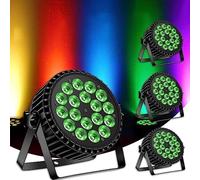 4 pièces 200W LED Par Projecteur, 18 led par projecteur lumière de scène lumière de fête RGBW DMX512 4-en-1 éclairage par lumière disco pour scène DJ Party Show Bar Halloween Noël