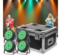 4 pièces 200W LED Par Projecteur avec trépied, 18 led par projecteur lumière de scène lumière de fête RGBW DMX512 4-en-1 éclairage par lumière lumière disco pour scène DJ Party Show Bar Halloween
