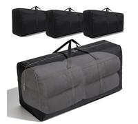 4 Pièces 240L Sacs De Rangement, Sacs De Déménagement, Imperméables En Tissu Oxford Avec Fermeture Éclair Et Poignée, Sacs De Voyage Pliables Pour Vêtements, Couettes, Literie Et Camping