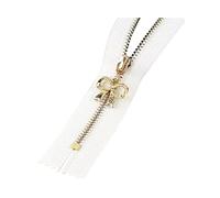 4 pièces 3# fermetures à glissière en métal à extrémité fermée 15/18/20/25/30cm fermetures à glissière à extrémité fermée pour vêtements, sacs réparation accessoires de bricolage, Blanc, 30cm