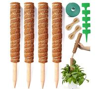 4 Pièces 30cm Plantes grimpantes Poteau, Tuteur Plante,Tuteur Coco, Poteau De Coco, Bâton De Coco pour La Maison Jardin Plante Grimpantes Extension De Support De Plante