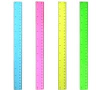 4 Pièces 30cm Sauteurs Transparents Dirigeants En Plastique Direct Crushing Rulers Children's Mathematical Supplies Student School Office Mesure Outils (Multi-Color)