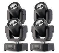 4 pièces 30W Lyre LED Mini RGBW Beam lumière de scène avec Télécommande 5 modes commande RGB Jeux de Lumiere Stroboscope DMX512 pour Disco DJ Club Fête Bar