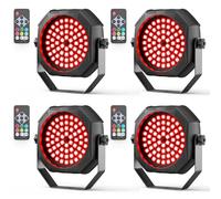 4 pièces 30W RGBW 60 LED Par projecteur batterie rechargeable Mini avec télécommande, éclairage de scène stroboscopique avec mode Auto/Son lumière disco pour DJ, fête, la chambre