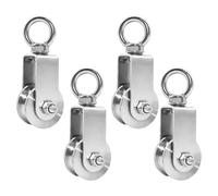 4 Pieces 34 Mm Ball Bearing Pulley Lifting Pulley Load 250 Kg Stainless Steel Cable Pulley For Fitness Rope (4 Pieces, 34 Mm)