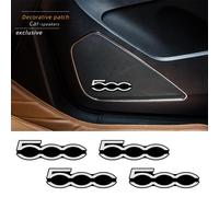 4 Pièces 3d Aluminium Haut-Parleur Stéréo Haut-Parleur Badge Emblème Autocollant Pour Fiat 500 Abarth Auto Autocollants Accessoires