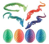 4 pièces 3D Imprimé Œuf de dragon créatif 3D Dragon Jouet Multifonctionnel Décoration de la Maison pour Garçons d'âge préscolaire Fille Bureau Voiture