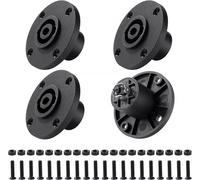 4 Pièces 4 Pôles Speakon Connecteur de Prise de Montage sur Panneau,Speakon Panel Twist Lock Haut-Parleur Prise,avec Vis et Tournevis,Compatible avec NL4MP,NL4MPR,NL4FC,NL4FX,Ronde