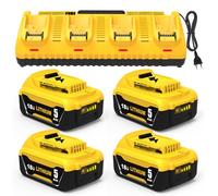 4 pièces 5,0 A de Rechange pour Dewalt Batterie 18 V et 1 pièce 4 Ports Chargeur 10,8-20 V DCB104
