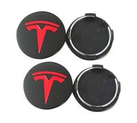 4 Pièces 56mm Cache Moyeu pour Tesla Model 3, Model Y, Model S, Model X, Cache Moyeu Seat avec Une Finition polie Les Cache moyeu Ont Une Surface Lisse et Brillante,Red