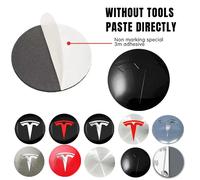 4 pièces 56mm Tesla capuchon de moyeu capuchon central Logo autocollant de haute qualité pour Tesla modèle 3 Y S X autocollant de voiture personnalisé accessoires de voiture Red Silver