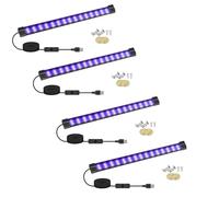 4 Pièces 5V USB Barres De Lumière Noire Portable, 10w UV LED Tube Lampe Violette Black Light pour Halloween Noël Soirée Body Painting Affiche Poster Fluorescente