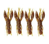 4 Pièces 6 Couleurs Silicone Souple Pêche écrevisse Leurres Artificiels Appât pour la Pêche à la Carpe et au Bar (Sauce Jaune)