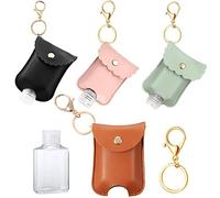 4 pièces 60ML Portable Squeeze Bouteille Vide en Cuir,Conteneur Cosmétique Vide, Porte-clés Portable, Utilisé pour l'escalade, Les Voyages, Les Activités de Plein Air, L'école,4 Couleurs