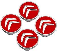 FGXBD 4 Pièces 60mm Alliage Auto Cache Moyeux Capuchons pour Citroen Xsara C3 C4 C5 C6 DS DS3 DS4 DS5 DS6, Antirouille Jante Centre Badge D'emblème Accessoires,Red