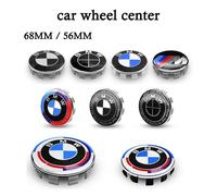 4 pièces 68 mm 56 mm enjoliveurs de moyeu de roue de voiture pour BMW mini E87 M Performance E36 E46 E60 E90 E91 E92 E93 F30 F20 M3 Accessoires de voiture 56mm Blue-White