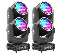 4 pièces 7x40W Lumière de Scène Lyre LED RGBW Wash Faisceau Zoom Jeux de Lumière avec Bande LED RGB dmx Projecteur pour Éclairage Théâtre Mariages Fêtes