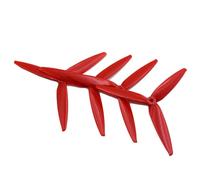 4 pièces 7X4X3 7040 7 Pouces tri-hélice Gris Clair 2CW 2CCW Polycarbonate Compatible avec 7 Pouces 8 Pouces RC Drone FPV(Red)