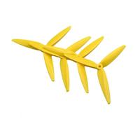 4 pièces 7X4X3 7040 7 Pouces tri-hélice Gris Clair 2CW 2CCW Polycarbonate Compatible avec 7 Pouces 8 Pouces RC Drone FPV(Yellow)