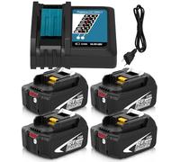 4 pièces 8.0Ah/8000mAh Remplacement pour Makita Batterie 18V + Chargeur DC18RC BL1860B BL1860 BL1850B BL1850 BL1840 BL1830 194205-3 LXT-400