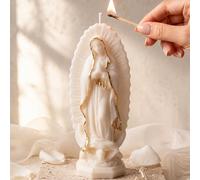 4 pièces/8 pièces Bougies parfumées sculptées à la main, statue élégante de muse blanc crème, décoration peinte à la main en or ou argent, décoration de maison vintage, autel de maison, salle de prièr