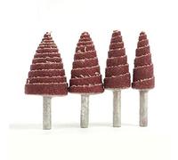 4 pièces 80# tête de meulage à cône conique roues à rabat de papier de verre outils de ponçage de polissage pour accessoires Dremel tige de 6 mm, 20 mm