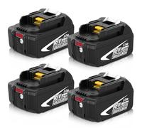 4 pièces 8000 mAh/8,0 Ah de Remplacement pour Makit-a Batterie 18V BL1860B BL1860 BL1850B BL1850 BL1840 BL1840B BL1830B BL1830 194205-3 194204-5 LXT-400 avec Affichage LED (Blanc)