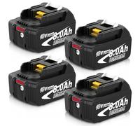 [4 pièces] 8000mAh Remplacement pour Makita Batterie 18V BL1860B BL1860 BL1850B BL1850 BL1840B BL1830B BL1830 194205-3 194204-5 LXT-400 Convient pour Les Outils électriques sans Fil