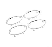 4 Pièces ABS Grille de Ventilation Façades Chrome Argent Pour Ford Focus 2 2005-2013 Intérieur pour Décoration Cadre Climatisation Sortie Revêtement Montage Facile Matériau Durable Accessoires Voiture