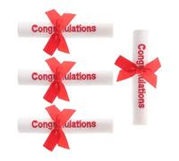 4 Pièces Accessoires Poupon Miniature pour Remise de Diplôme Rouleau de Micro diplôme en Tissu, Décoration de Fête de Fin D’études pour Bureau et Maison, Cadeau pour 2025