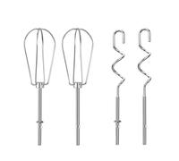 4 pièces Accessoires pour Batteurs à Main Crochet pétrisseur et fouet Accessoires pour mixeur à main en Acier inoxydable Compatible avec Kitchenaid 18cm