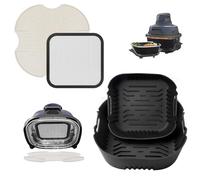 4 Pièces Accessoires pour Ninja CRISPi Friteuse à Air FN101EUSG, 2 Moules Silicone + Grille Anti Projection en Inox + Dessous de Plat en Silicone pour Ninja Air Fryer FN101EU (Blanc Cassé)